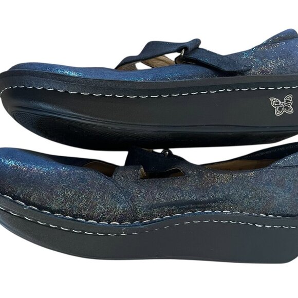 Alegria Woman's Blue/Silver Professional Mary-Jane Clogs/Mules Sz 9.5-10 - Picture 2 of 9